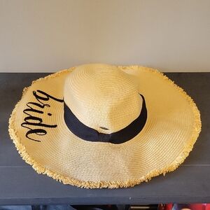 Chic Straw Sun Hat with Bride Label
